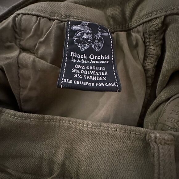Black Orchid Camille Skinny Cargo Pocket Pants/Jeans in Military Green Size 29 - Picture 6 of 12